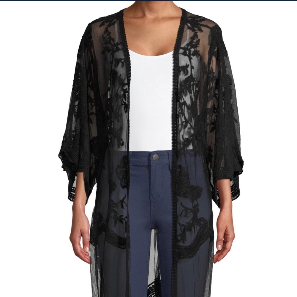New Black Lace Kimono